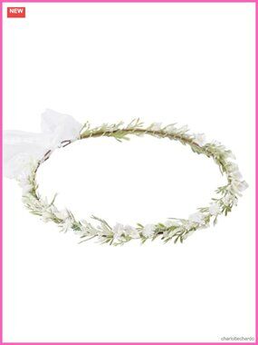 Handmade White Flower Crown Headband Renaissance Floral
